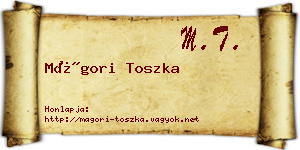 Mágori Toszka névjegykártya